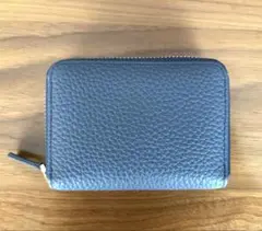 ダークブルー　レザー 二つ折り財布