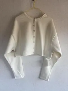 w closet アイボリー クロップドトップス カーディガン 2WAY