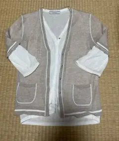 【Brunello Cucinelli】カシミヤ 七分袖 カーディガン ベージュのサムネイル