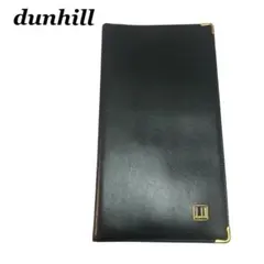 美品　ダンヒル　札入れ　カード入れ　長財布　レザー　本革　ブラック　ゴールド金具