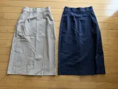 ユニクロ　チェックナロースカート(ハイウエスト丈標準71〜74cm)2点セット