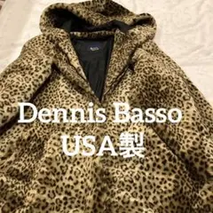 Dennis Basso USA製 フェイクファー レオパード柄 フード付コート