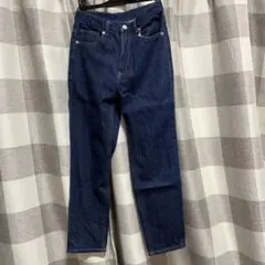 GU ダークブルー ハイウエスト デニムパンツ