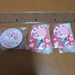 レム　缶バッジ　ラバーストラップ