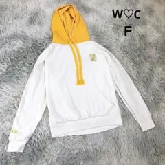 【ダブルシー】長袖パーカー (Ｆ) プルオーバー ばななミルク 白 イエロー