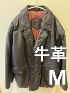 牛革 D'HOMME AHOMME レザーダブルコート Mサイズ