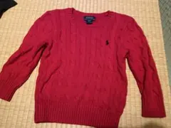 ⭐️値下げPolo Ralph Lauren 赤 ケーブルニット セーター 100