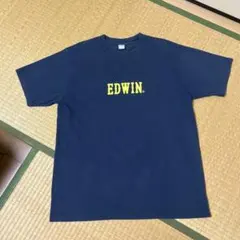 EDWIN エドウィン ロゴプリント Tシャツ ネイビー