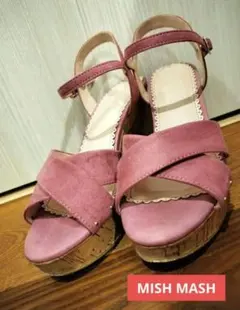 ミッシュマッシュ　厚底コルクサンダルS　ピンク　リゾート　南国　サンダル　夏