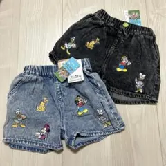 リトシー　littc ブラック　ブルー　デニムショーパン　ショートパンツ　100