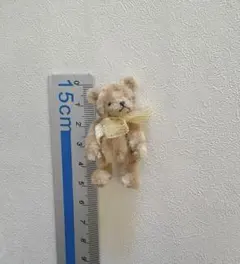 テディベア ミニチュア ハンドメイド 小さなぬいぐるみ 作家様 黒耳 bear-pokke01i /テディベア くま ぬいぐるみ ミニチュア 小さい