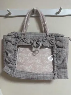 新品♡量産姫 リボン×レース ツイード2wayトート