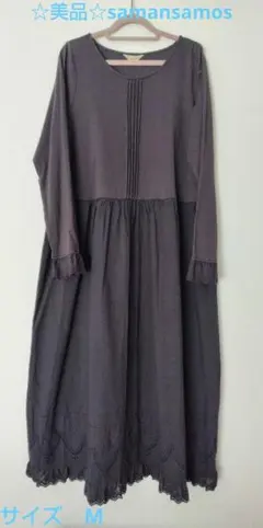 ☆美品☆サマンサモスモス☆ペチワンピース黒刺繍レース