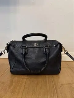 コーチ ネイビー レザー ショルダーバッグ