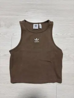 adidas　美品　ブラウン　タンクトップ　クロップド丈　ピチT　ベビーTのサムネイル