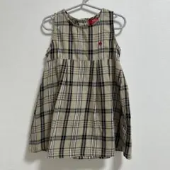 POLO チェック　ノースリーブ　ワンピース 100cm