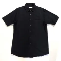 UNIQLO メンズコットンリネンシャツ/半袖/М/ネイビー【USED】