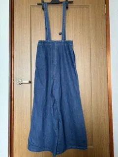 デニムオーバーオール Mサイズ　ワイドパンツ