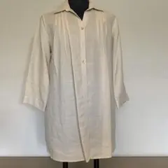 ivory courtピンタックデザイン 長袖シャツ アイボリーのサムネイル