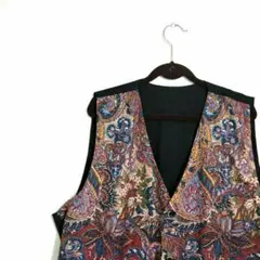 Vintage　ベスト　古着　ペイズリー　総 柄　マルチ