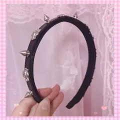 スパイク ドクロ カチューシャ パンク 地雷 ゴスロリ