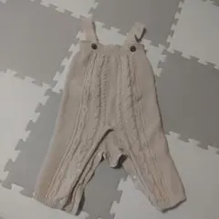 coto coto ベージュ ケーブル編みオーバーオール