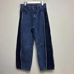 ジーユー 2トーンバレルレッグジーンズ 丈標準 Mサイズ デニムパンツ