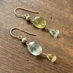 確認用ページ ミックスベリル ジェムカット ピアス 14kgf