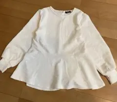 【美品】raffirait/ジャガード　エンボス　mako ペプラムトップス　Ｌ