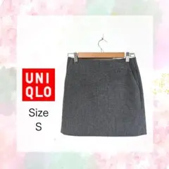 1793 UNIQLO ミニスカート グレー チェック柄 タイト Sサイズ