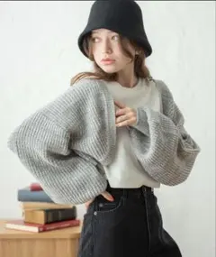 【WEGO】畔編みニットボレロ