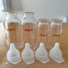 乳首　pigeon 哺乳瓶 4本　母乳相談室　母乳実感　産院用