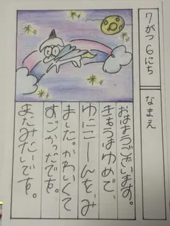 手描き イラスト オリジナル 一点物 絵日記 ユニコーン