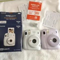 122,instax　mini11 ホワイト＆パープル