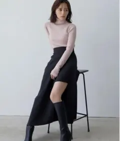 タグ付未使用⚑アニュアンス　アシンメトリーレイヤードスカート バーガンディー　M タグ付未使用⚑アニュアンス アシンメトリーレイヤードスカート