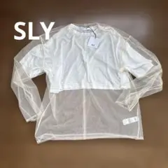 【SLY】メッシュ クロップドTシャツ ホワイト