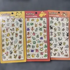 ポケモン 3Dクリスタルステッカー 3枚セット 韓国 硬いシール