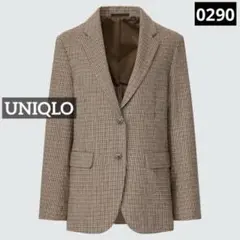 0290 UNIQLO リラックステーラードジャケット ブラウン
