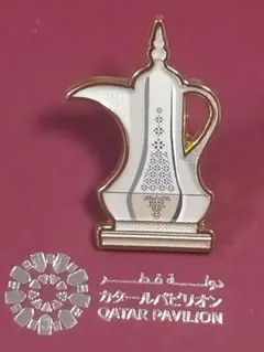 カタール 館 ピンバッジ マグネット 式 オレンジ 関西万博 QATAR