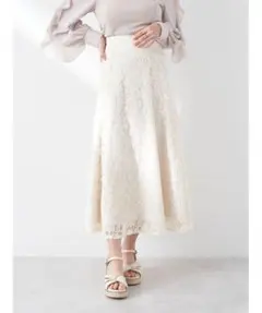 earth レース フレアスカート ロング