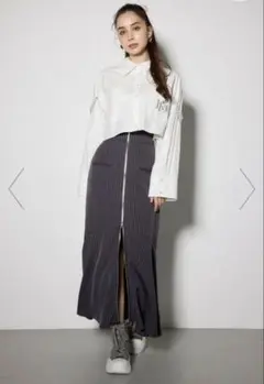 rienda ジャストウエストセンターZIPマーメイドスカート