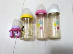 ピジョン240mm哺乳瓶3本＋フィーダーセットまとめ売り 授乳 育児グッズ 中古