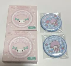 サンリオ　マイスウィートピアノちゃん　トレーディング缶バッジ　ブルー　チェック