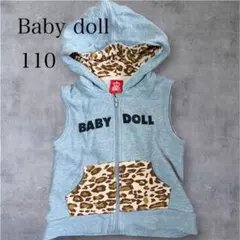 BABYDOLL 110 ベスト パーカー ノースリーブ レオパード キッズ