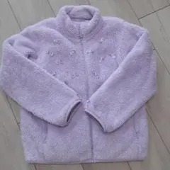 フリース ラベンダー色 リボン装飾　140cm