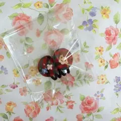 ファミリア　familiarチェック柄ボタン付きヘアゴム