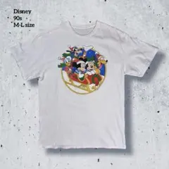 90sミッキーTシャツ Disney ディズニーmickey クリスマス