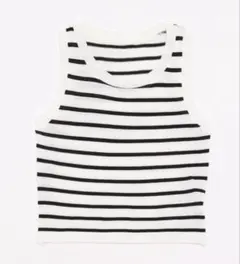 ノースリーブボーダーニットタンクトップ