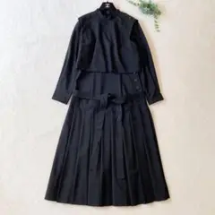 【美品】ENFÖLD エンフォルド　2020年　ドッキングプリーツワンピース　黒