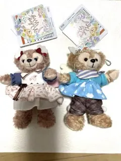 タグ値札付ディズニー ダッフィーフレンズ ぬいぐるみバッジ セット